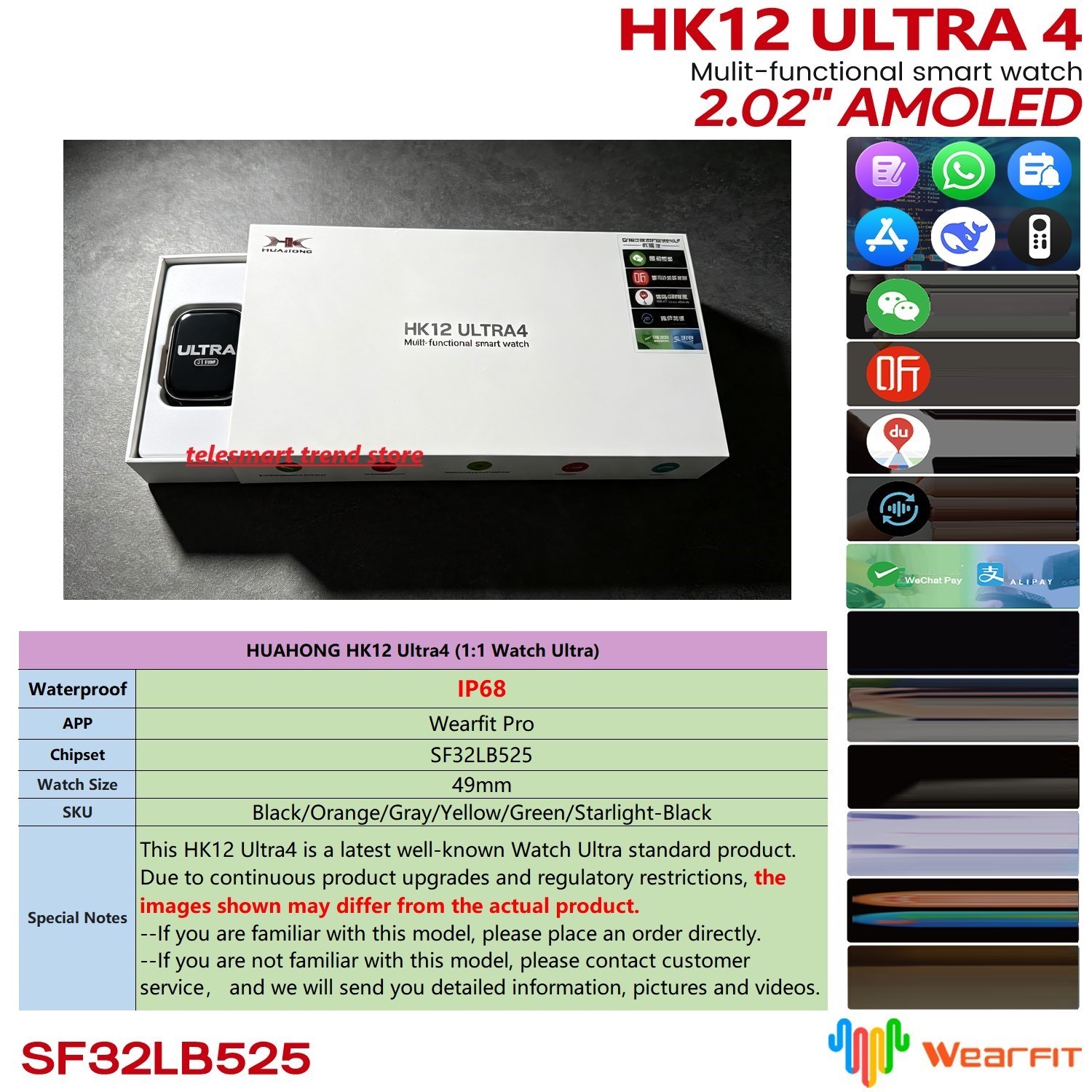Gym Floor Mats - Huahong Amoled HK12 Ultra4 Smartwatch Sport