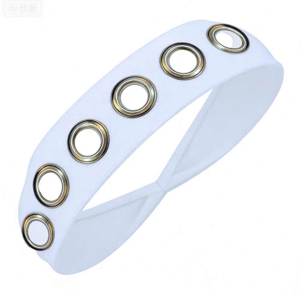 Stretch Strap Yoga - Einfarbiges Hohles Metall-Stirnband mit Ösen, Cashew-Muster,