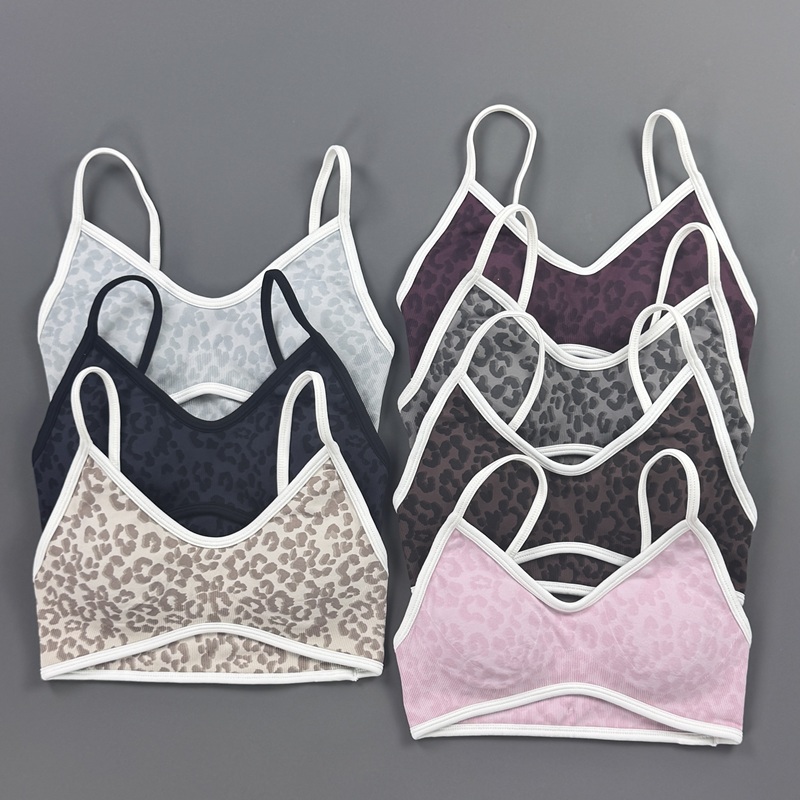 Stretch Strap Yoga - Sport-BH für Damen mit Leopardenmuster, Dünnen