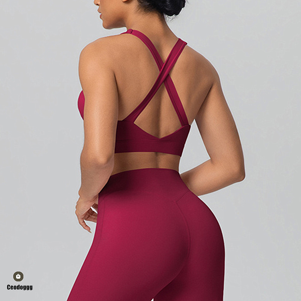 Stretch Strap Yoga - Sport-BH mit überkreuzten Trägern, Yoga-BH, Lauf-Sport-BH,
