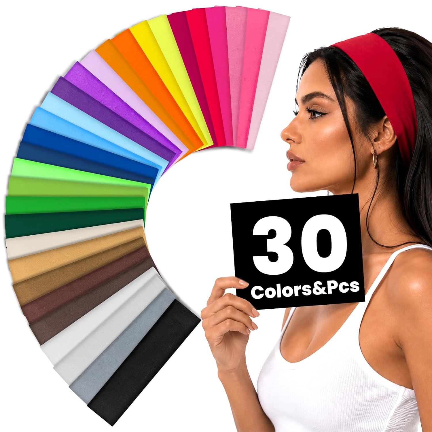 30 Stück einfarbige Stirnbände – Stretch Strap Yoga Bewertung und Preis