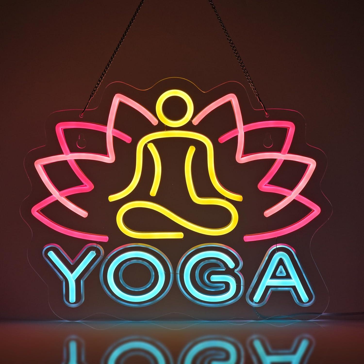 Yoga-Neonschild, Neonlichter,  – Yoga Fitness Rooms Bewertung und Preis